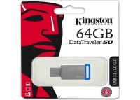 KINGSTON MEMORY 64GB DT50/64G METAL MAVİ USB3.1 USB BELLEK - 1